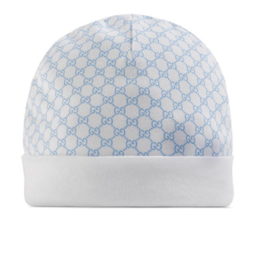 GG BABY HAT - baby blue Gucci baby beanie cotton